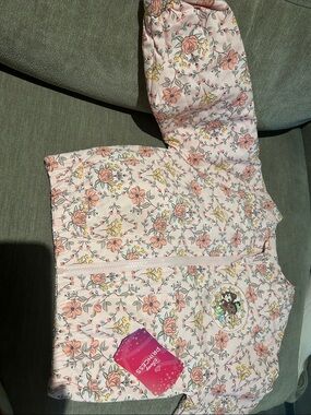 Disney Pink Floral Kids Raincoat with Character Patch